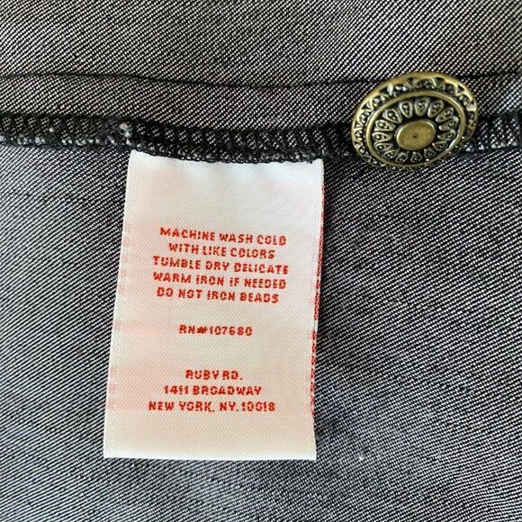 Ruby Road Womens Blue Snap Front Embellished Jacket SZ 18 - Picture 8 of 11